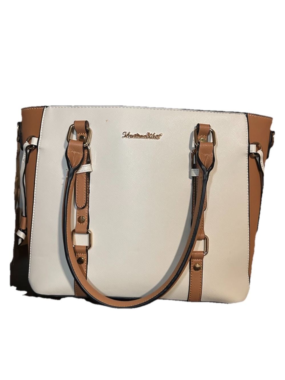Montana West Satchel Bag Cream Tan